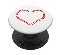 Design con cuore rosso "I Love Being a Grandma" per Nana Granny MIL PopSockets PopGrip Adesivo