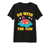 Design con Fenicottero Rosa Go with The Flow Maglietta Premium