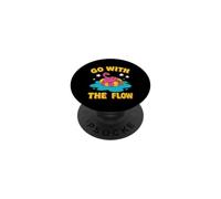 Design con fenicottero rosa "Go With The Flow" PopSockets PopGrip Adesivo