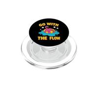 Design con fenicottero rosa "Go With The Flow" PopSockets PopGrip per MagSafe