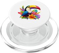Design con fiori esotici della giungla con uccellini tropicali PopSockets PopGrip per MagSafe