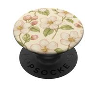 Design con foglie tropicali beige pastello e verde PopSockets PopGrip Adesivo
