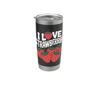Design con frutta succosa e amo le fragole Bicchiere termico in acciaio inox doppia parete