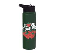 Design con frutta succosa e amo le fragole Stainless Steel Insulated Water Bottle