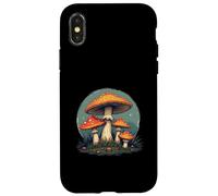 Design con funghi e funghi stile retrò con funghi velenosi arancioni Custodia per iPhone X/XS