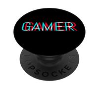 Design con giocatore scritto senza messa a fuoco in stile retrò PopSockets PopGrip Adesivo