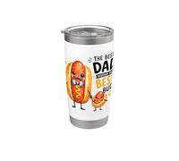 Design con hot dog e mini hot dog con scritta "Greatest Father" Bicchiere termico in acciaio inox doppia parete