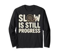 Design con Lumaca per Yoga, Slow is Still Progress Maglia a Manica
