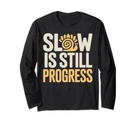 Design con Lumaca per Yoga, Slow is Still Progress Maglia a Manica