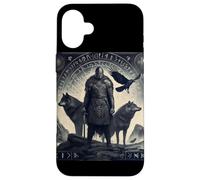 Design con lupo vichingo, corvo selvatico e guer Custodia per iPhone 16 Plus