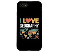 Design con mappa del mondo I Love Geography Custodia per iPhone SE (2020) / 7/8