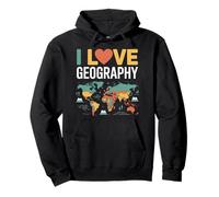 Design con Mappa del Mondo I Love Geography Felpa con Cappuccio