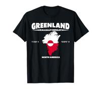 Design con mappa della Groenlandia con coordinate e soprannome Maglietta