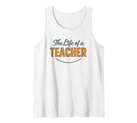 Design con Motivo «La Vita di Un Insegnante», Arancione Brillante con Accenti di Mela Canotta