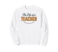 Design con Motivo «La Vita di Un Insegnante», Arancione Brillante con Accenti di Mela Felpa