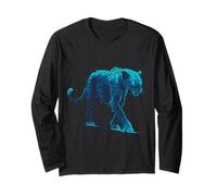Design con Motivo Leopardato per Amanti degli Animali Predatori Maglia a Manica