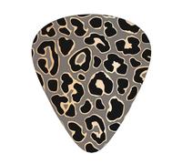 Design con motivo leopardato senza cuciture in oro di lusso,12 pezzi di plettri per chitarra, 3 plettri di diverso spessore per chitarra acustica, basso, ukulele