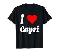Design con Nome a Forma di Cuore «I Love Capri» Maglietta