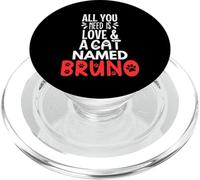 Design con nome del gatto Bruno - All You Need is Love! PopSockets PopGrip per MagSafe