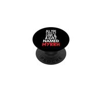Design con nome gatto e mirra, tutto ciò che serve è amore PopSockets PopGrip Adesivo