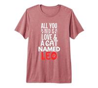 Design con Nome Gatto Leo - all You Need is Love! Maglietta Premium