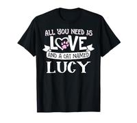 Design con nome gatto Lucy - All You Need is Love! Maglietta