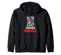 Design con Nome Gatto Rumble - all You Need is Love! Felpa con Cappuccio