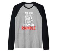 Design con Nome Gatto Rumble - all You Need is Love! Maglia con Maniche Raglan