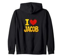 Design con Nome «I Love Jacob Sweet Heart» Felpa con Cappuccio
