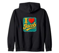 Design con Nome «I Love Jacob Sweet Heart» Felpa con Cappuccio