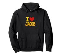 Design con Nome «I Love Jacob Sweet Heart» Felpa con Cappuccio