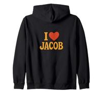 Design con Nome «I Love Jacob Sweet Heart» Felpa con Cappuccio