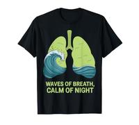 Design con Onde di respiro, Calma della Notte Maglietta