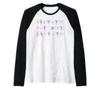 Design con sagoma di ballerina armonia e musica Maglia con Maniche Raglan