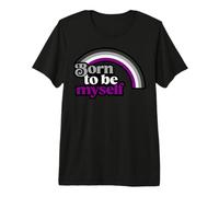 Design con Scritta «Be Myself Asexual Pride» con Scritta Arcobaleno Maglietta Premium