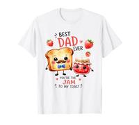Design con Scritta Best Dad Ever Jam to My Toast Maglietta