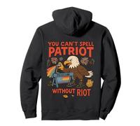 Design con scritta "Can't Spell Patriot Without Riot Eagle Protest" Felpa con Cappuccio