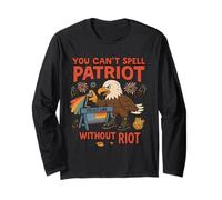 Design con scritta "Can't Spell Patriot Without Riot Eagle Protest" Maglia a Manica