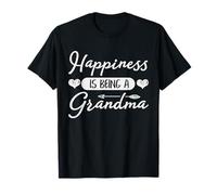Design con Scritta Happiness Is Being a Grandma a Forma di Cuore e frec Maglietta
