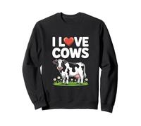 Design con scritta «I Love Cows Heart Farm» per amanti degli animali Felpa