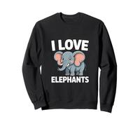 Design con scritta "I Love Elephants" per amanti degli animali Felpa