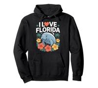 Design con scritta «I love Florida Manatee Hibiscus» Felpa con Cappuccio