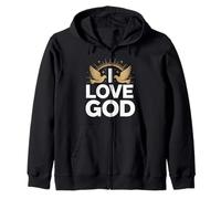 Design con Scritta I Love God Spirituale Felpa con Cappuccio