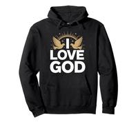 Design con Scritta I Love God Spirituale Felpa con Cappuccio