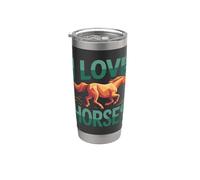 Design con scritta «I Love Horses Galoping Joy» Bicchiere termico in acciaio inox doppia parete