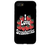 Design con scritta «I Love Strawberries» e frutti di bosco Custodia per iPhone SE (2020) / 7 / 8