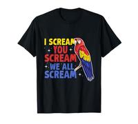 Design con Scritta I Scream You Scream Parrot Ara Maglietta