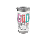 Design con scritta in inglese "God" Designed Me Created Me Blessed Faith Bicchiere termico in acciaio inox doppia parete