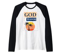Design con Scritta in Inglese God is Good (Lingua Italiana Non Garantita) Maglia con Maniche Raglan