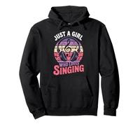 Design con Scritta Just A Girl Who Loves Singing Music Lover Felpa con Cappuccio